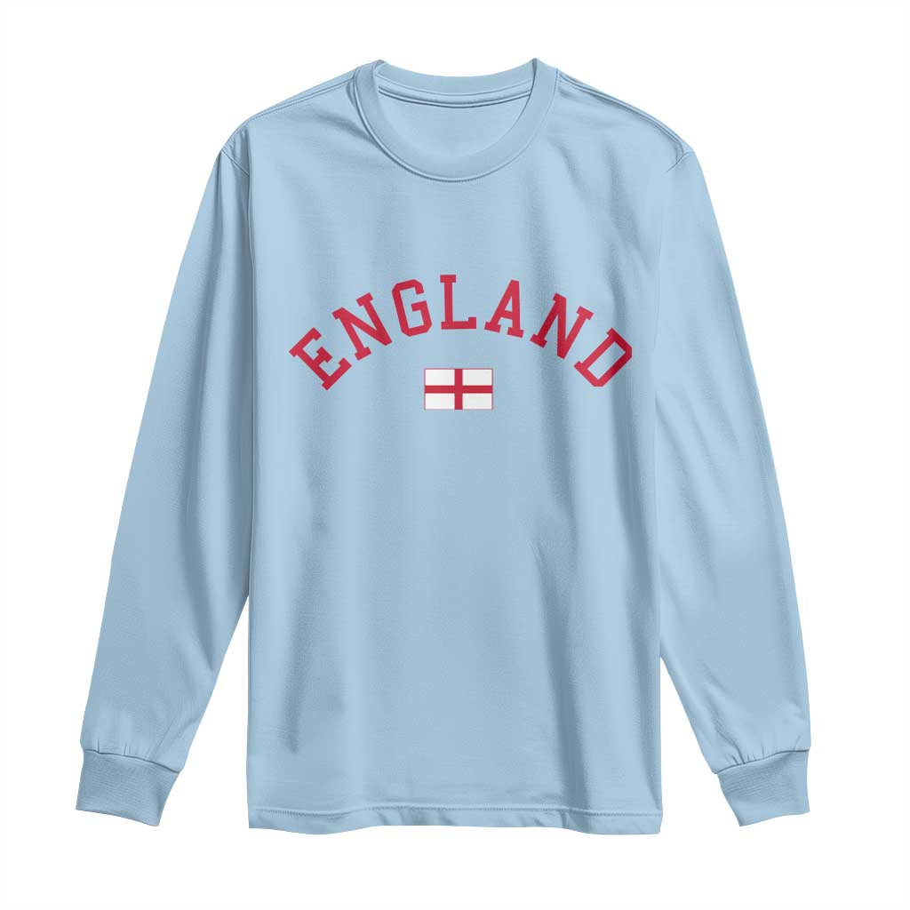 Vintage England Flag Pride Long Sleeve Shirt Patriotic St Georges Cross Heritage