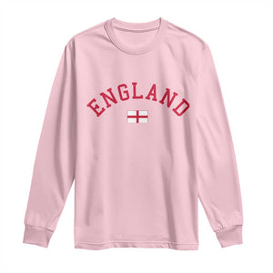 Vintage England Flag Pride Long Sleeve Shirt Patriotic St Georges Cross Heritage