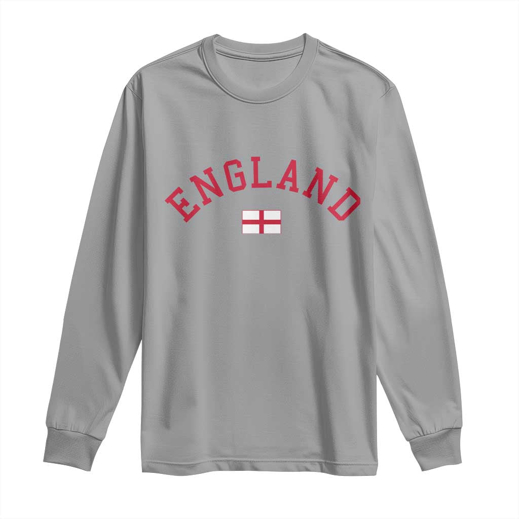 Vintage England Flag Pride Long Sleeve Shirt Patriotic St Georges Cross Heritage