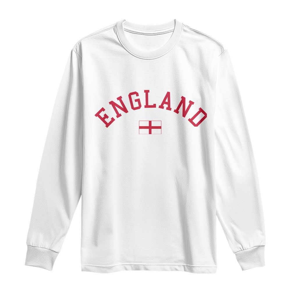 Vintage England Flag Pride Long Sleeve Shirt Patriotic St Georges Cross Heritage