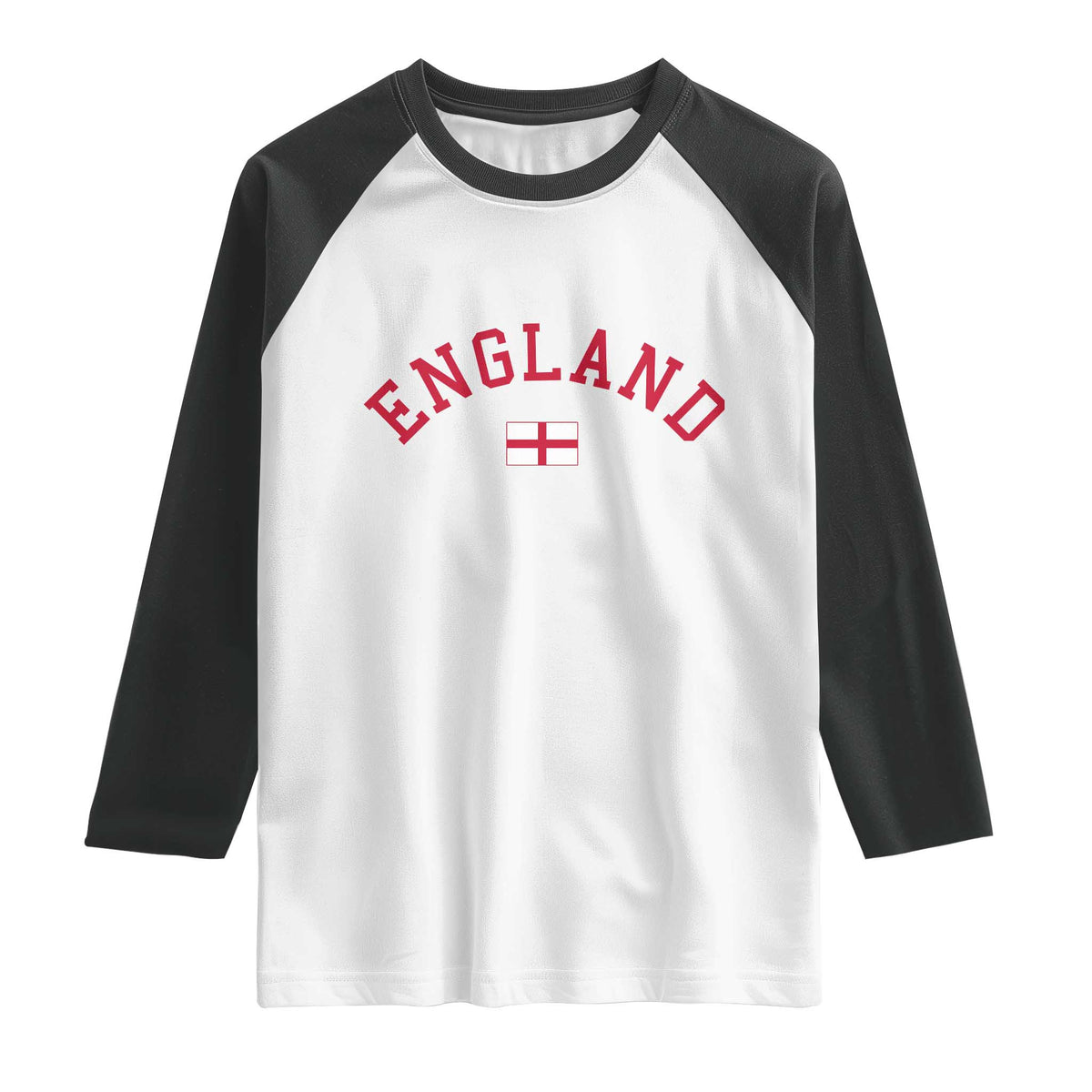 Vintage England Flag Pride Raglan Shirt Patriotic St Georges Cross Heritage