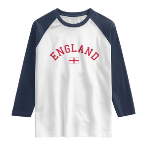 Vintage England Flag Pride Raglan Shirt Patriotic St Georges Cross Heritage
