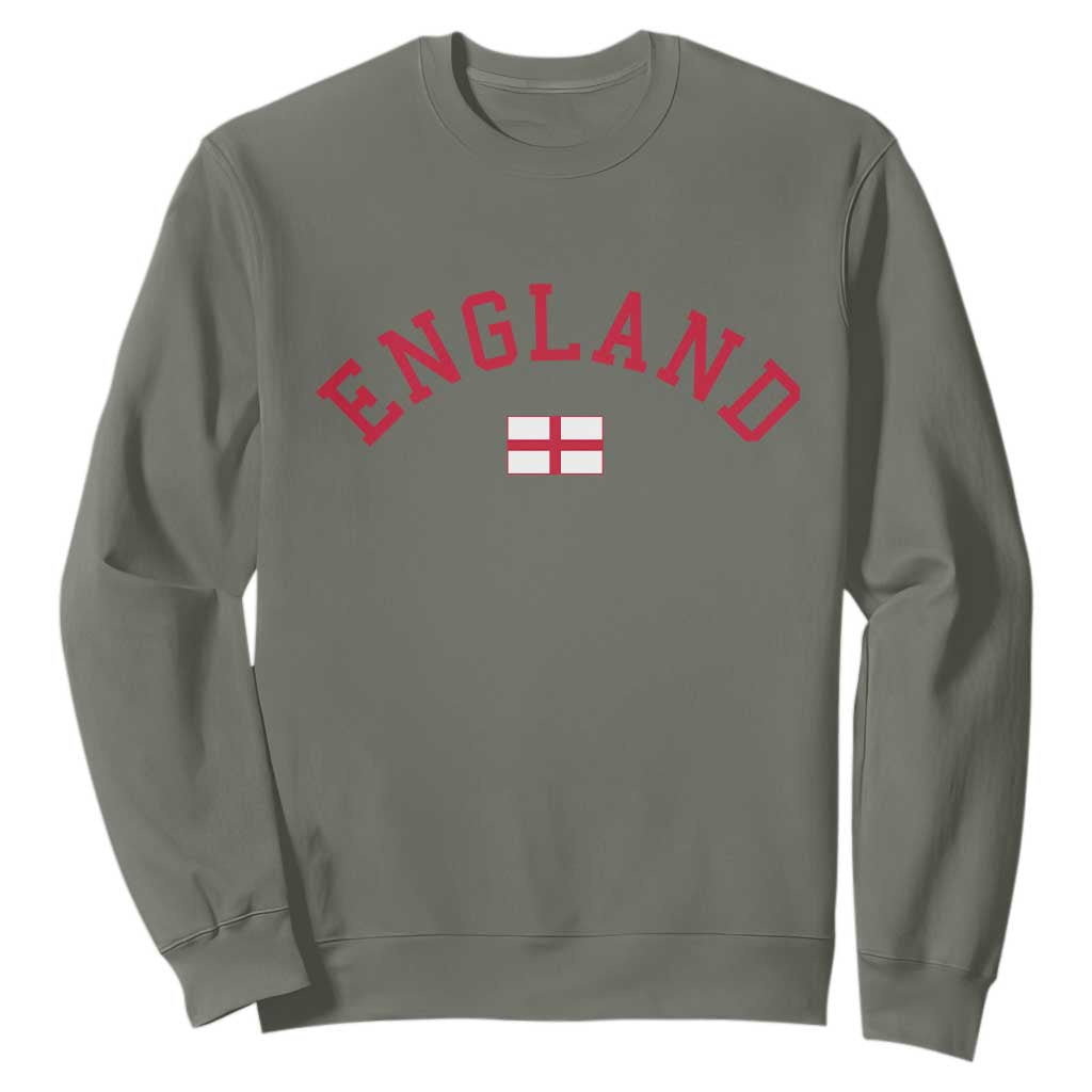 Vintage England Flag Pride Sweatshirt Patriotic St Georges Cross Heritage