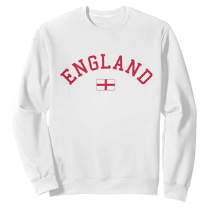 Vintage England Flag Pride Sweatshirt Patriotic St Georges Cross Heritage