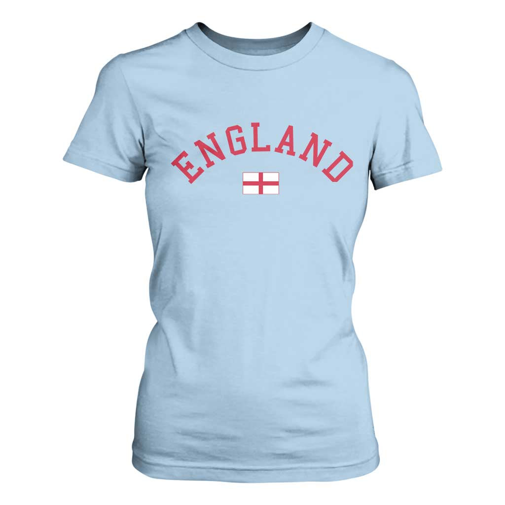 Vintage England Flag Pride T Shirt For Women Patriotic St Georges Cross Heritage