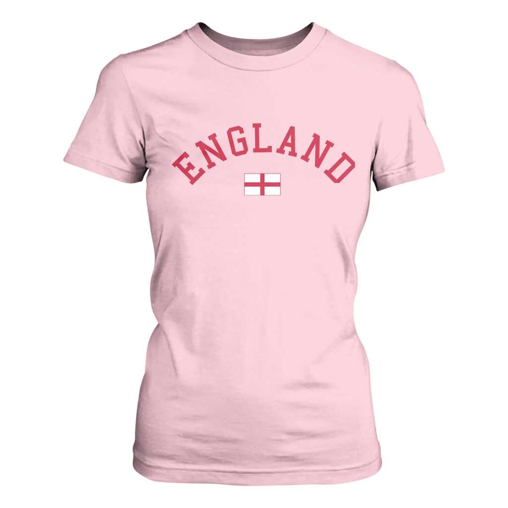 Vintage England Flag Pride T Shirt For Women Patriotic St Georges Cross Heritage