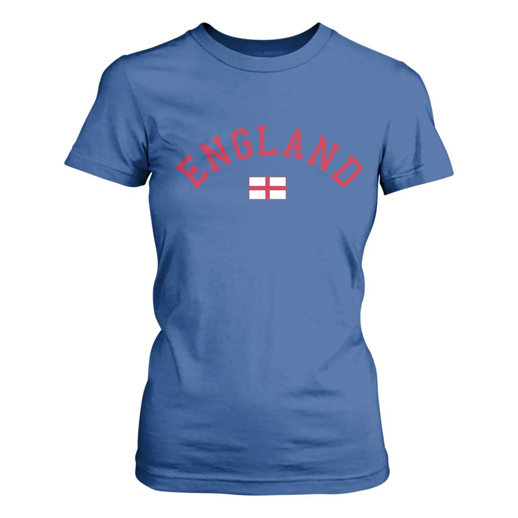 Vintage England Flag Pride T Shirt For Women Patriotic St Georges Cross Heritage