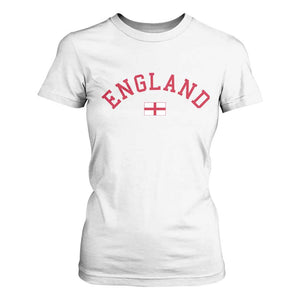 Vintage England Flag Pride T Shirt For Women Patriotic St Georges Cross Heritage