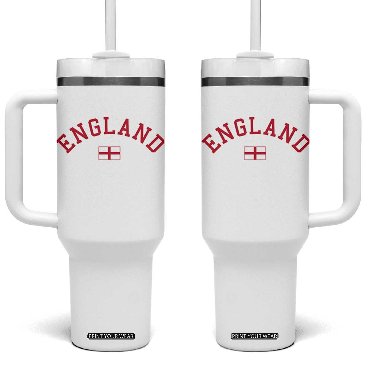 Vintage England Flag Pride Tumbler With Handle Patriotic St Georges Cross Heritage