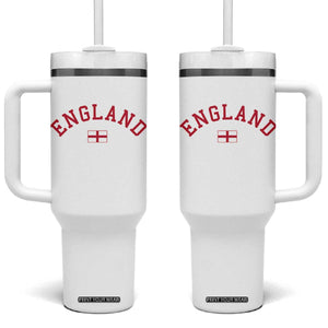 Vintage England Flag Pride Tumbler With Handle Patriotic St Georges Cross Heritage