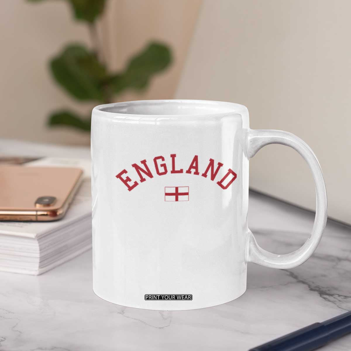 Vintage England Flag Pride Coffee Mug Patriotic St Georges Cross Heritage