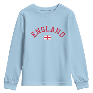 Vintage England Flag Pride Youth Sweatshirt Patriotic St Georges Cross Heritage
