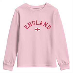 Vintage England Flag Pride Youth Sweatshirt Patriotic St Georges Cross Heritage