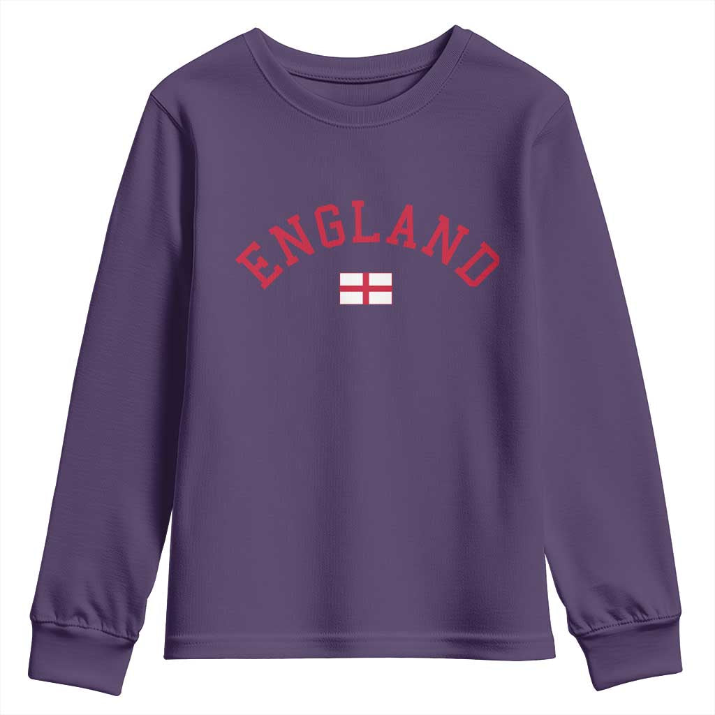 Vintage England Flag Pride Youth Sweatshirt Patriotic St Georges Cross Heritage