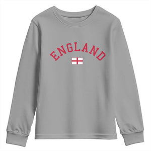 Vintage England Flag Pride Youth Sweatshirt Patriotic St Georges Cross Heritage