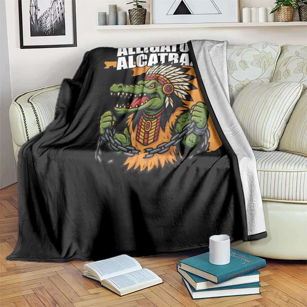 Native Alligator Alcatraz Throw Blanket Florida Gator Break The Chain TS02 Print Your Wear