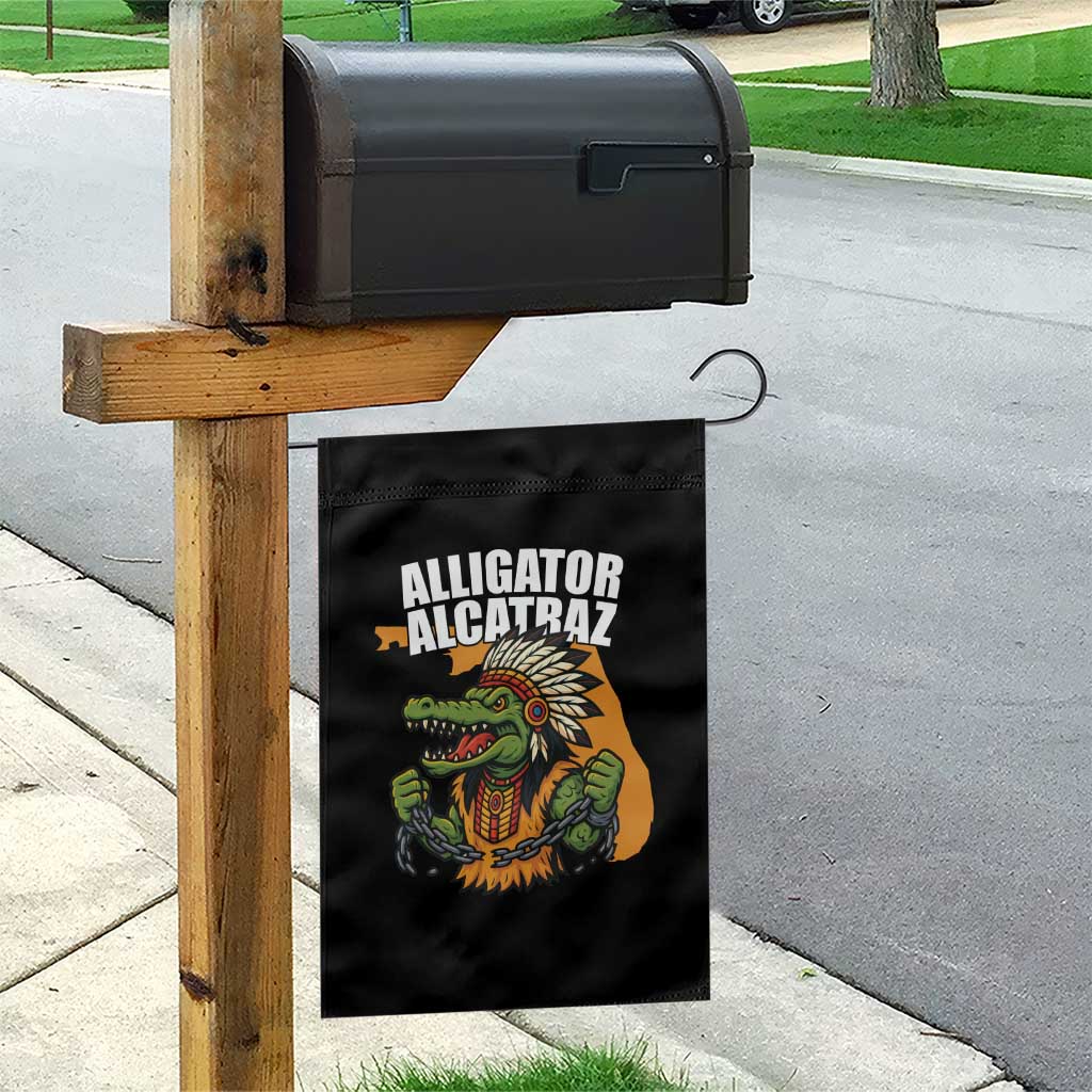 Native Alligator Alcatraz Garden Flag Florida Gator Break The Chain TS02 Print Your Wear