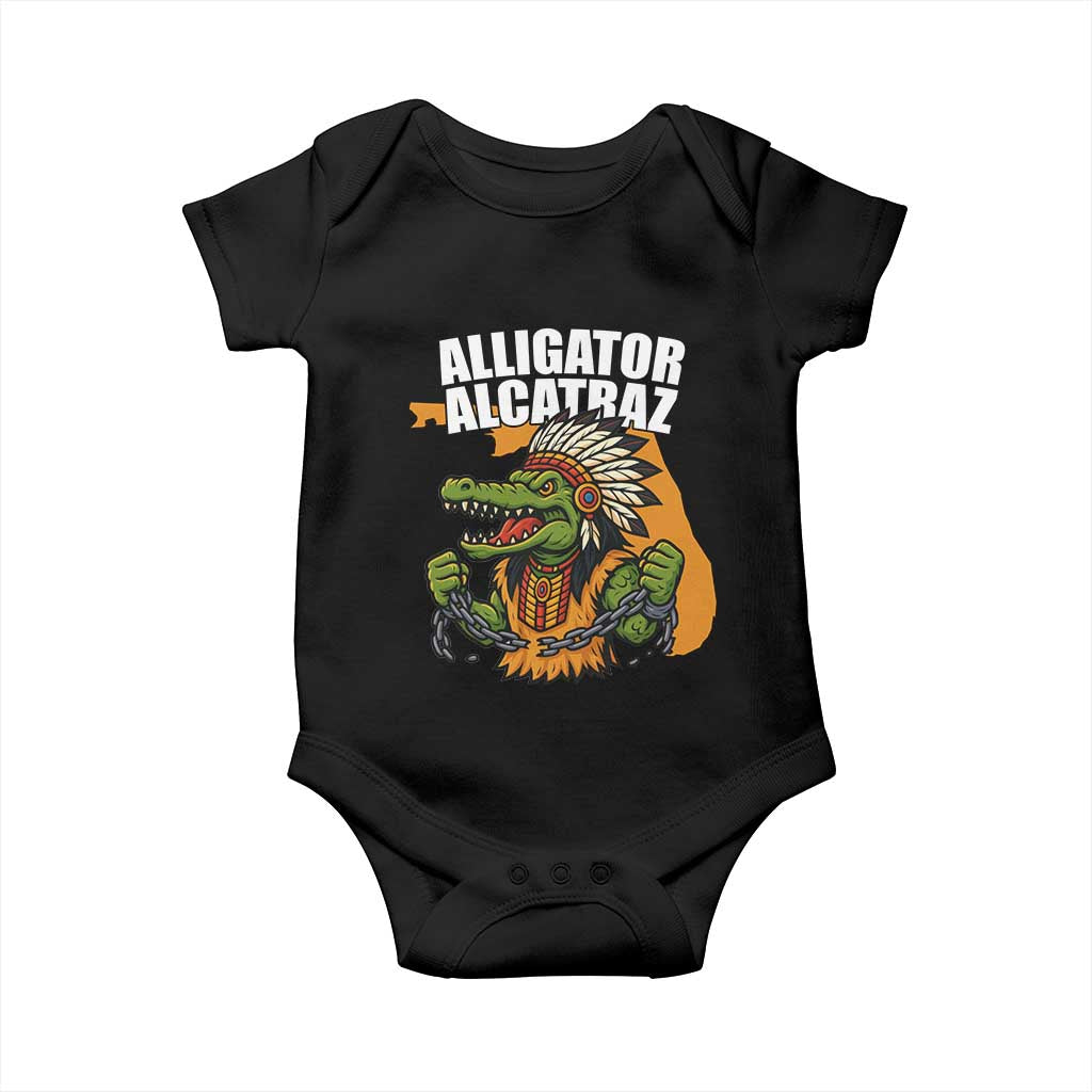 Native Alligator Alcatraz Baby Onesie Florida Gator Break The Chain TS02 Black Print Your Wear