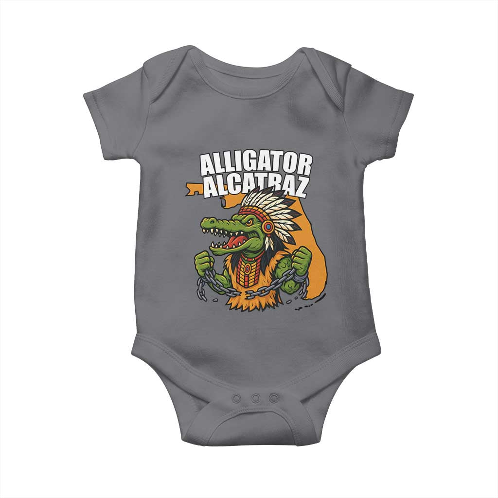 Native Alligator Alcatraz Baby Onesie Florida Gator Break The Chain TS02 Charcoal Print Your Wear