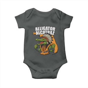 Native Alligator Alcatraz Baby Onesie Florida Gator Break The Chain TS02 Dark Heather Print Your Wear