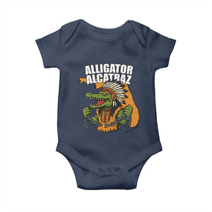Native Alligator Alcatraz Baby Onesie Florida Gator Break The Chain TS02 Navy Print Your Wear