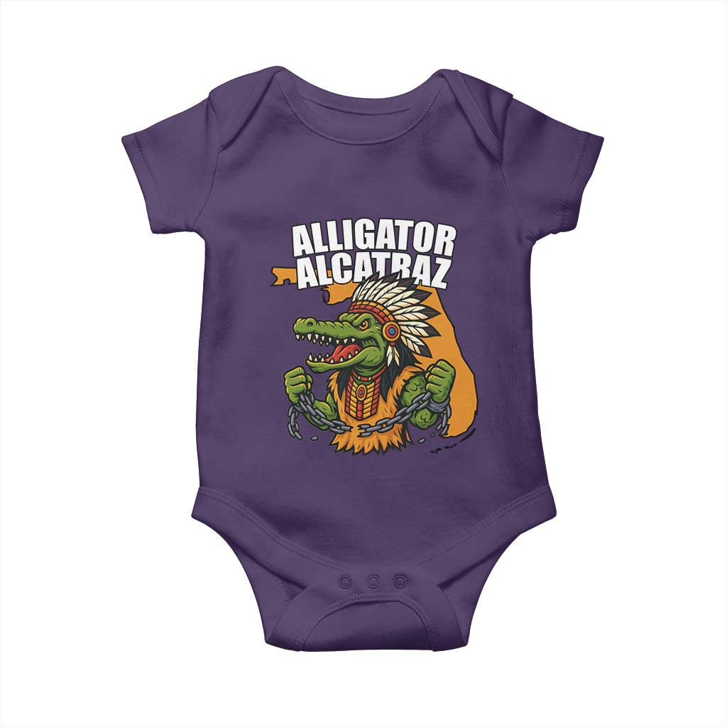 Native Alligator Alcatraz Baby Onesie Florida Gator Break The Chain TS02 Purple Print Your Wear