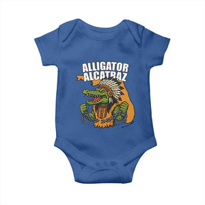 Native Alligator Alcatraz Baby Onesie Florida Gator Break The Chain TS02 Royal Blue Print Your Wear