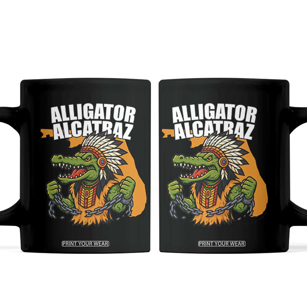 Native Alligator Alcatraz Coffee Mug Florida Gator Break The Chain TS02 Black Print Your Wear