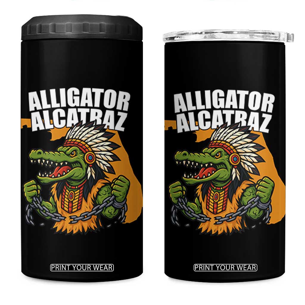 Native Alligator Alcatraz 4 in 1 Can Cooler Tumbler Florida Gator Break The Chain TS02 One Size: 16 oz Black Print Your Wear