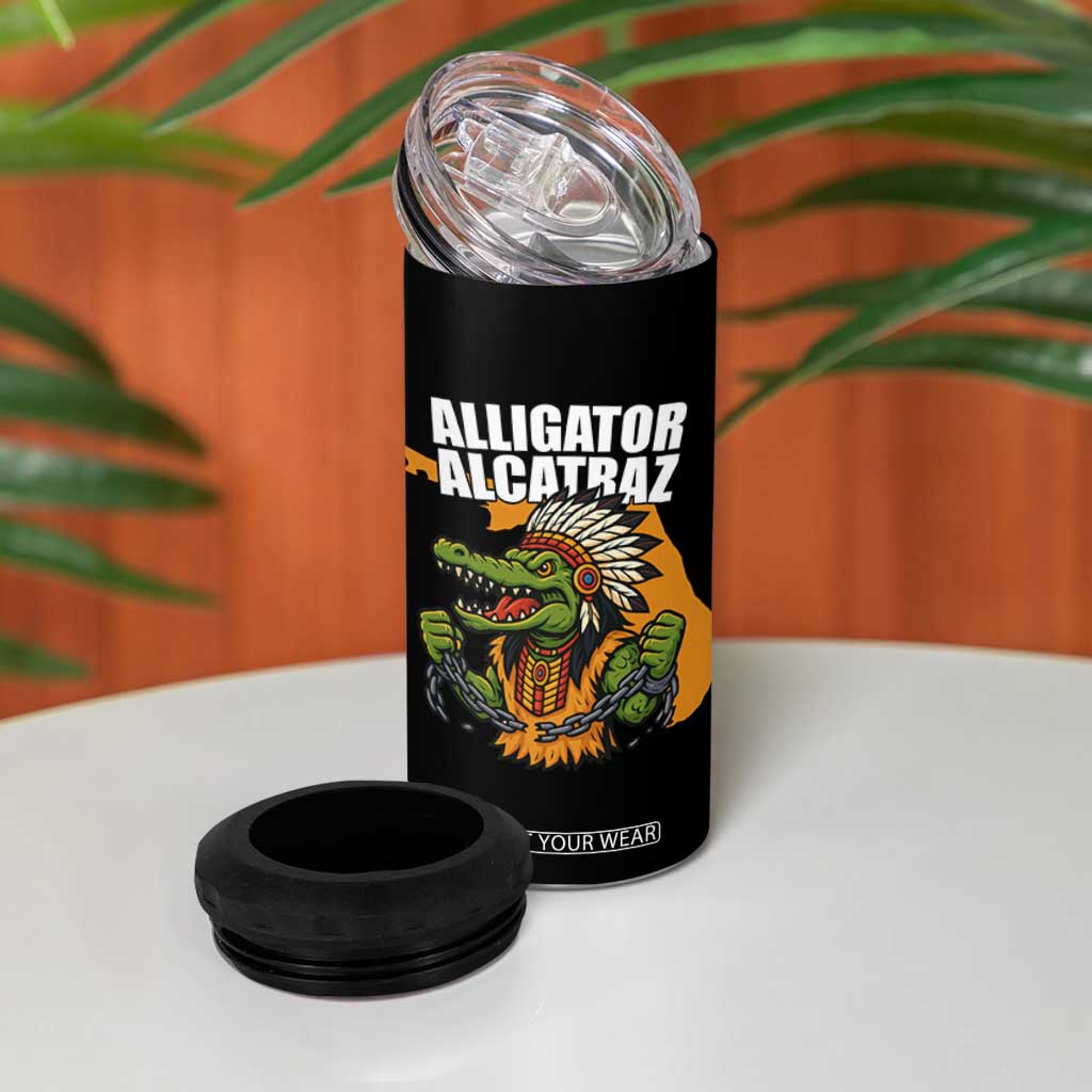 Native Alligator Alcatraz 4 in 1 Can Cooler Tumbler Florida Gator Break The Chain TS02 Print Your Wear