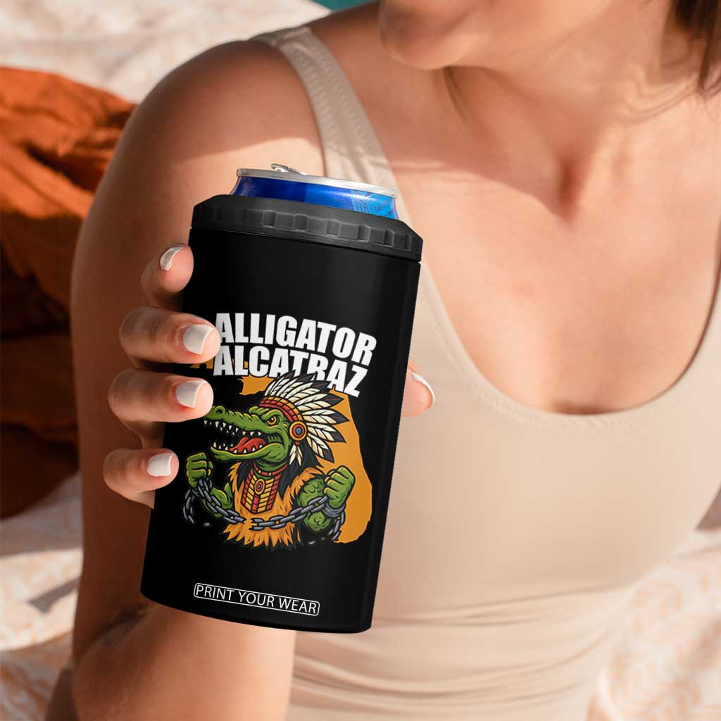 Native Alligator Alcatraz 4 in 1 Can Cooler Tumbler Florida Gator Break The Chain TS02 Print Your Wear