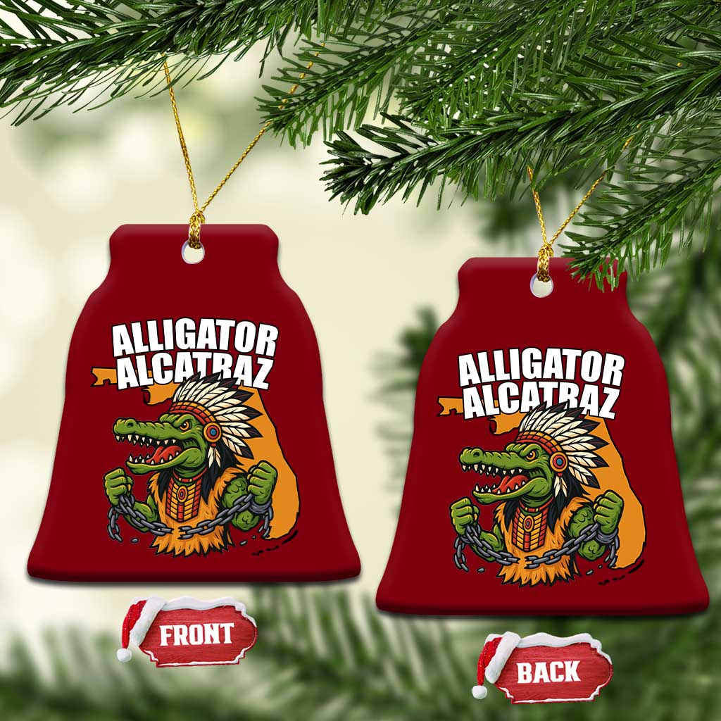 Native Alligator Alcatraz Ceramic Ornament Florida Gator Break The Chain TS02 Print Your Wear