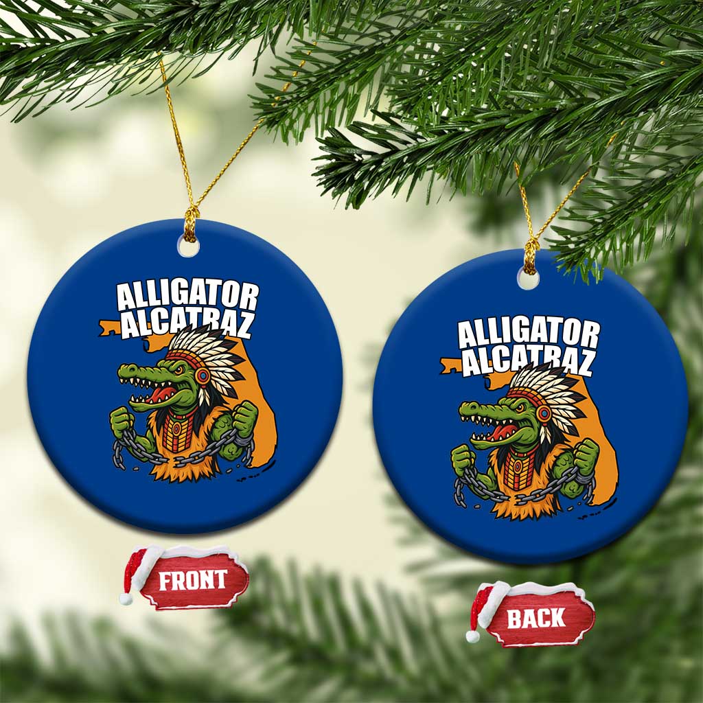 Native Alligator Alcatraz Ceramic Ornament Florida Gator Break The Chain TS02 1pc Blue Print Your Wear
