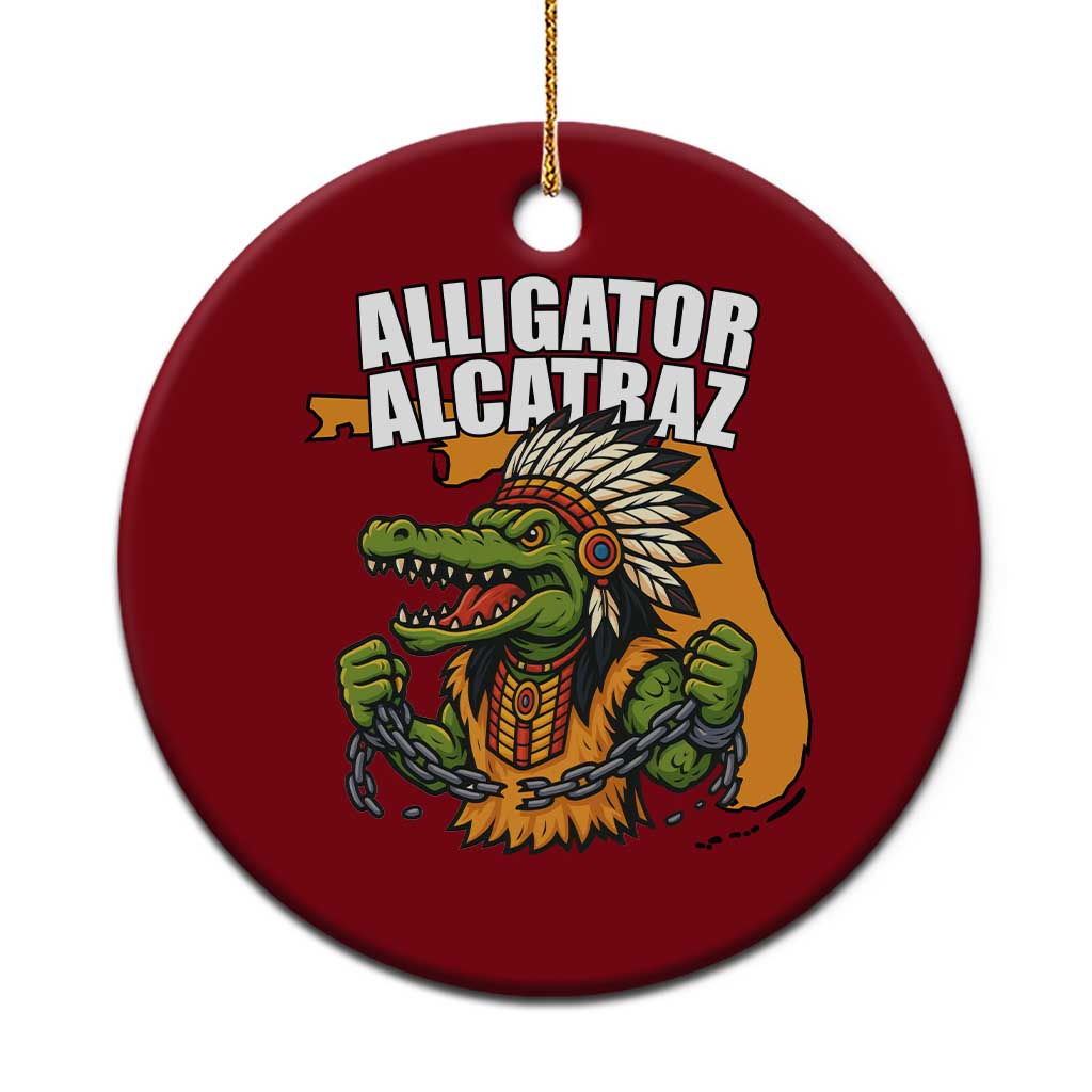 Native Alligator Alcatraz Ceramic Ornament Florida Gator Break The Chain TS02 1pc Red Print Your Wear