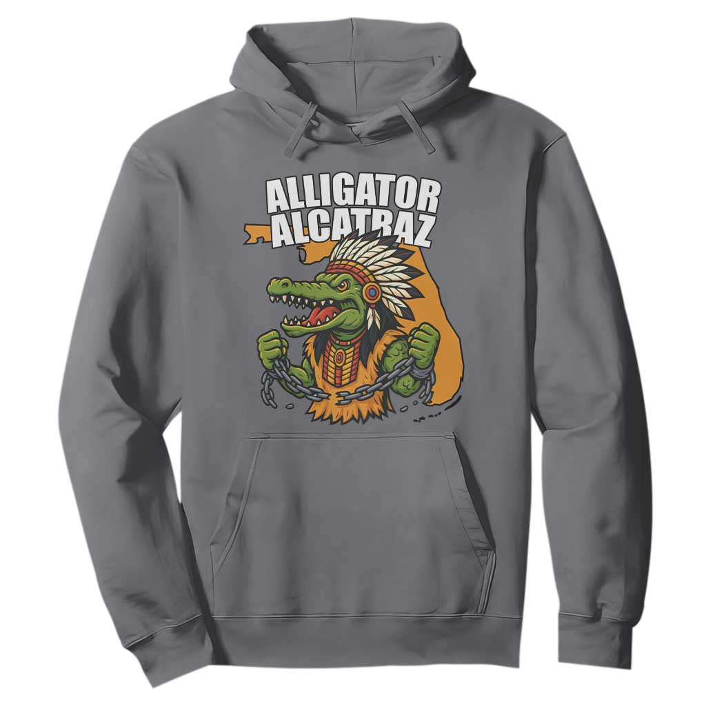 Native Alligator Alcatraz Hoodie Florida Gator Break The Chain TS02 Charcoal Print Your Wear