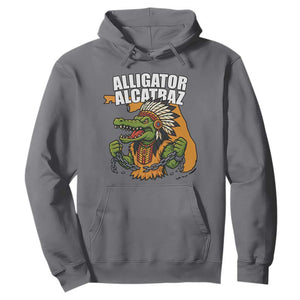 Native Alligator Alcatraz Hoodie Florida Gator Break The Chain TS02 Charcoal Print Your Wear