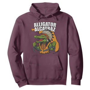 Native Alligator Alcatraz Hoodie Florida Gator Break The Chain TS02 Maroon Print Your Wear