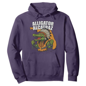 Native Alligator Alcatraz Hoodie Florida Gator Break The Chain TS02 Purple Print Your Wear