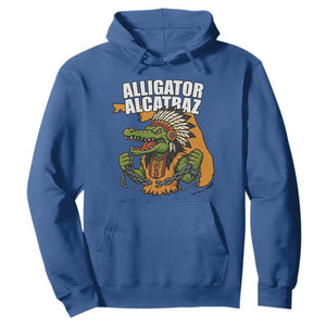 Native Alligator Alcatraz Hoodie Florida Gator Break The Chain TS02 Royal Blue Print Your Wear