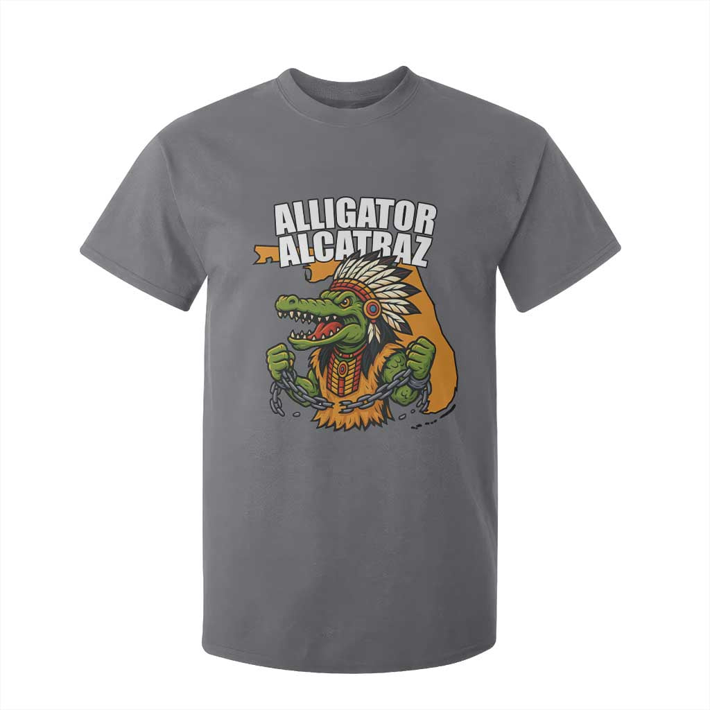 Native Alligator Alcatraz T Shirt For Kid Florida Gator Break The Chain TS02 Charcoal Print Your Wear