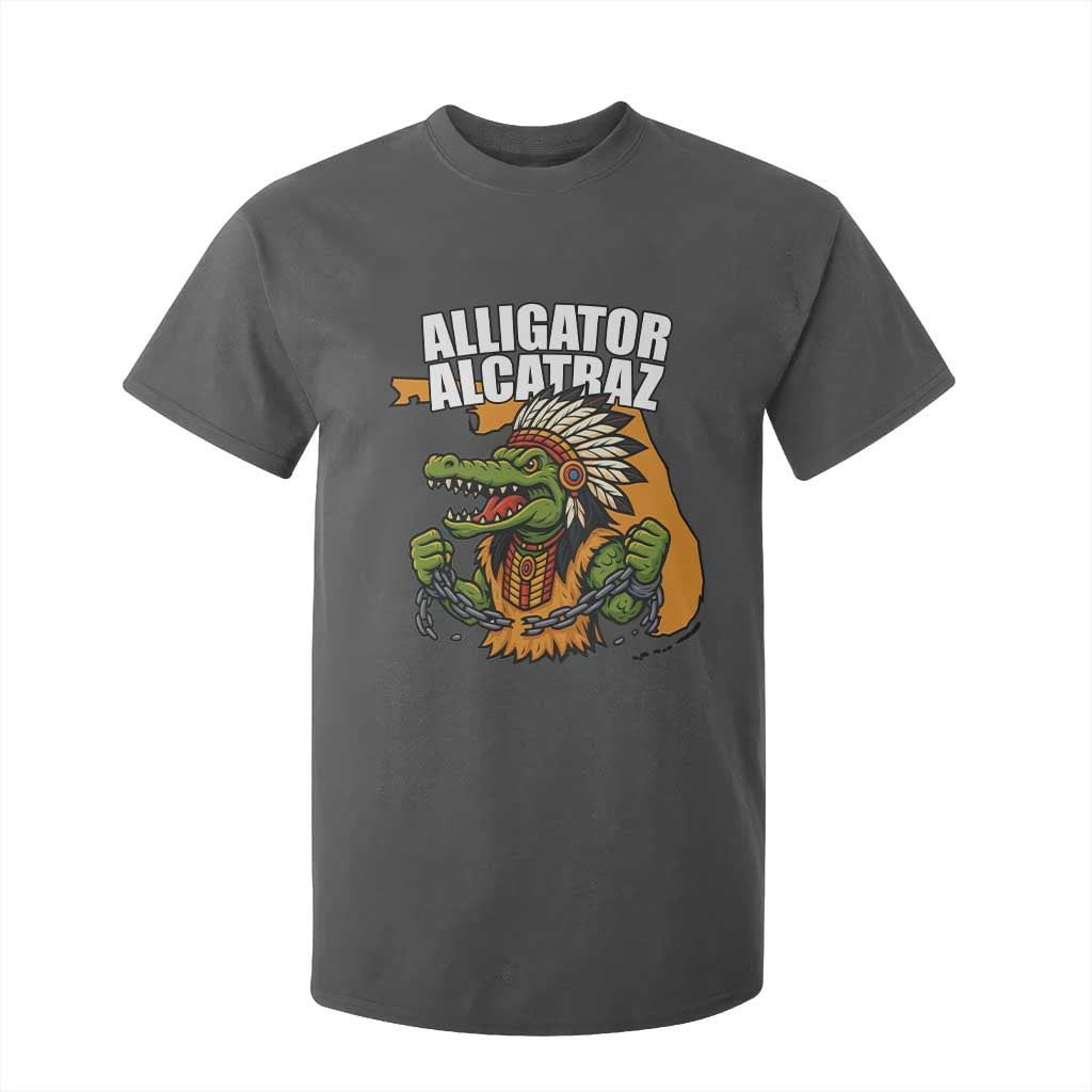 Native Alligator Alcatraz T Shirt For Kid Florida Gator Break The Chain TS02 Dark Heather Print Your Wear