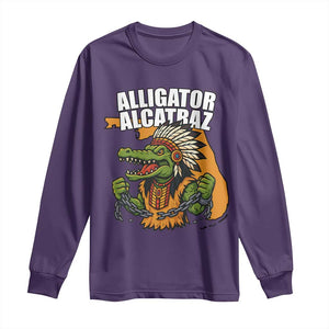 Native Alligator Alcatraz Long Sleeve Shirt Florida Gator Break The Chain TS02 Purple Print Your Wear