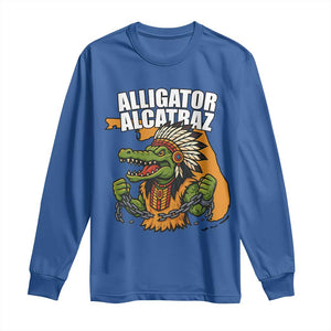 Native Alligator Alcatraz Long Sleeve Shirt Florida Gator Break The Chain TS02 Royal Blue Print Your Wear