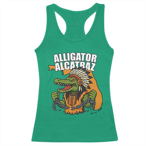 Native Alligator Alcatraz Racerback Tank Top Florida Gator Break The Chain TS02 Irish Green Print Your Wear