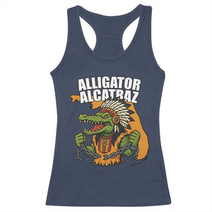 Native Alligator Alcatraz Racerback Tank Top Florida Gator Break The Chain TS02 Navy Print Your Wear