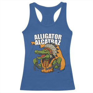 Native Alligator Alcatraz Racerback Tank Top Florida Gator Break The Chain TS02 Royal Blue Print Your Wear