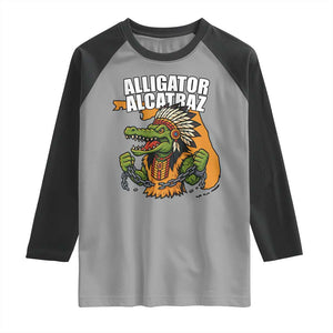 Native Alligator Alcatraz Raglan Shirt Florida Gator Break The Chain TS02 Sport Gray Black Print Your Wear