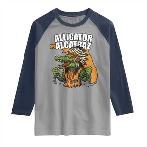 Native Alligator Alcatraz Raglan Shirt Florida Gator Break The Chain TS02 Sport Gray Navy Print Your Wear