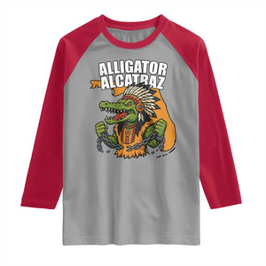 Native Alligator Alcatraz Raglan Shirt Florida Gator Break The Chain TS02 Sport Gray Red Print Your Wear