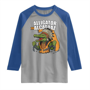 Native Alligator Alcatraz Raglan Shirt Florida Gator Break The Chain TS02 Sport Gray Royal Print Your Wear
